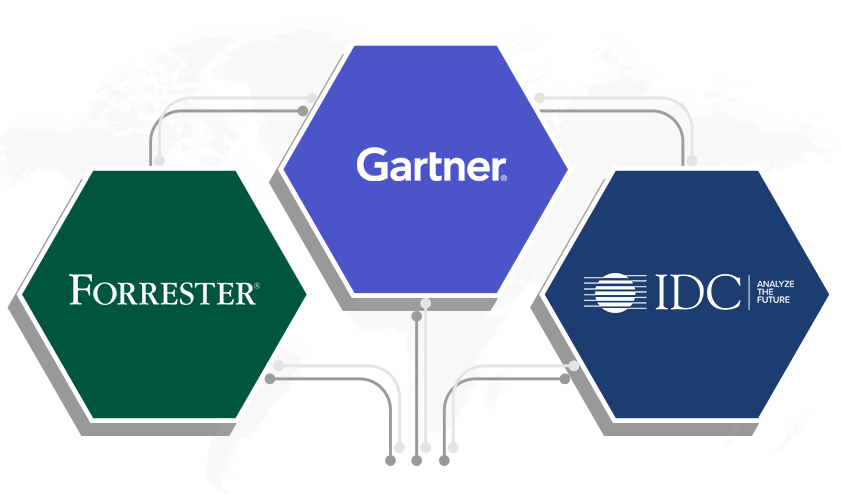 Αναγνωρίζεται στο 2019 Gartner Magic Quadrant, στο Forrester Wave και στο IDC MarketScape.